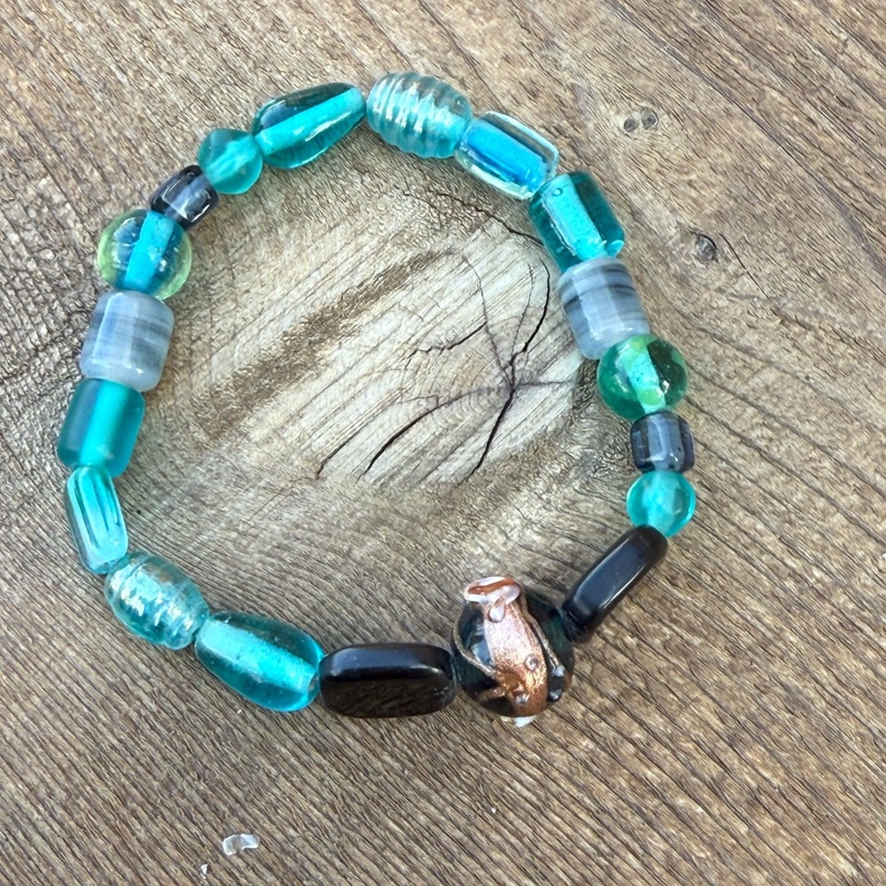 Elegant Multicolor sea glass vintage Beaded Bracelet